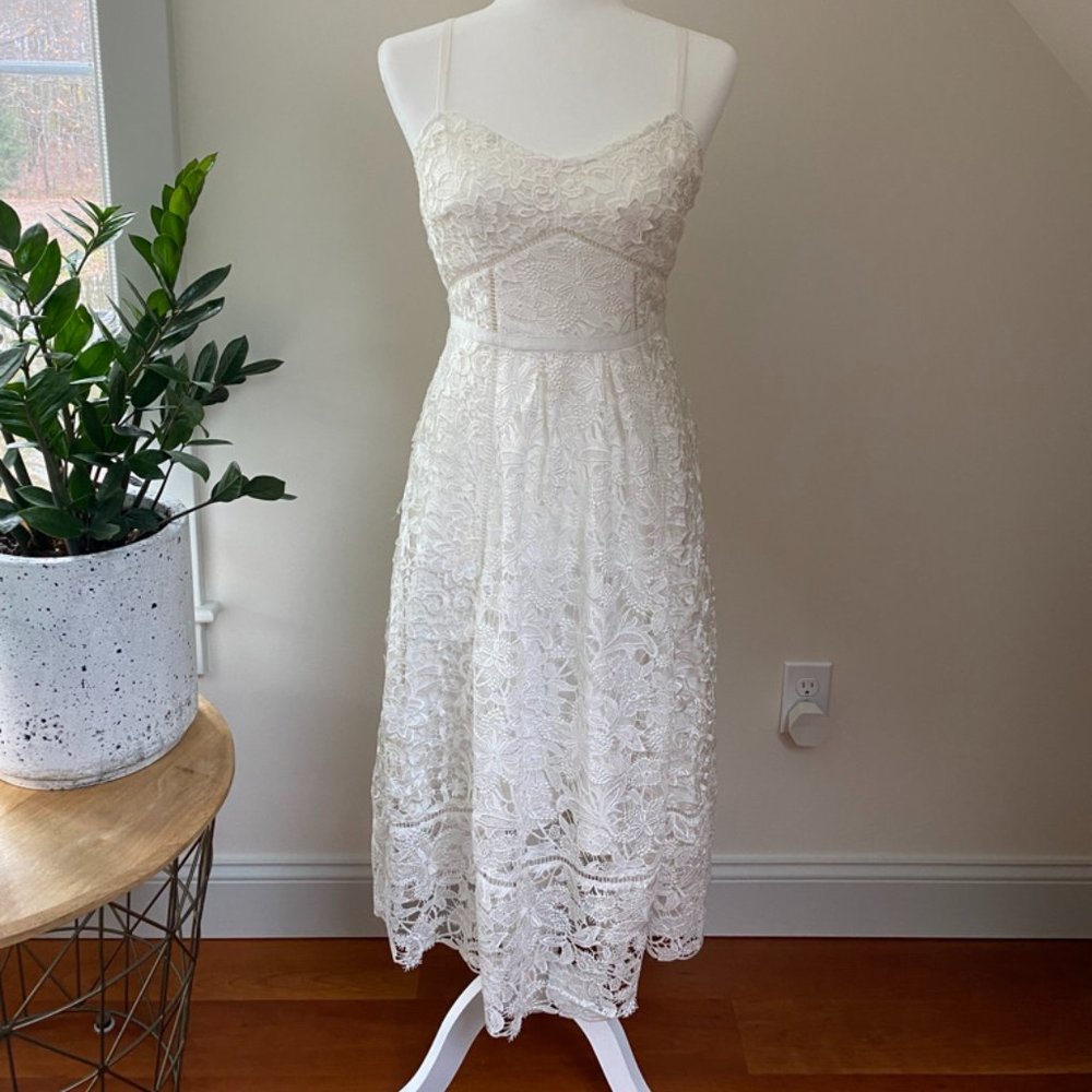 Ted Baker Embroidered White Dress Size 2